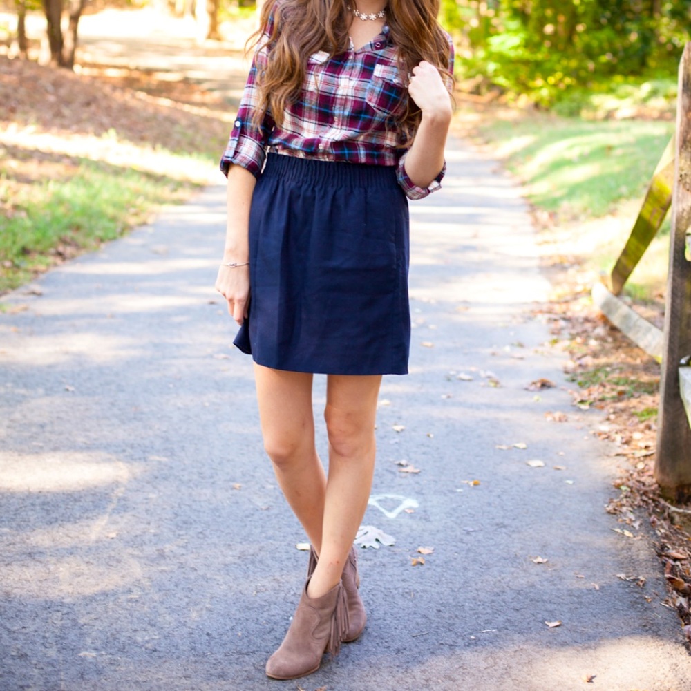 J. Crew•Navy Sidewalk Skirt•Size 2